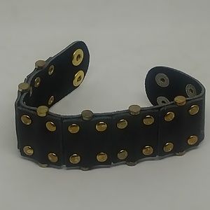 Black  leather cuff bracelet